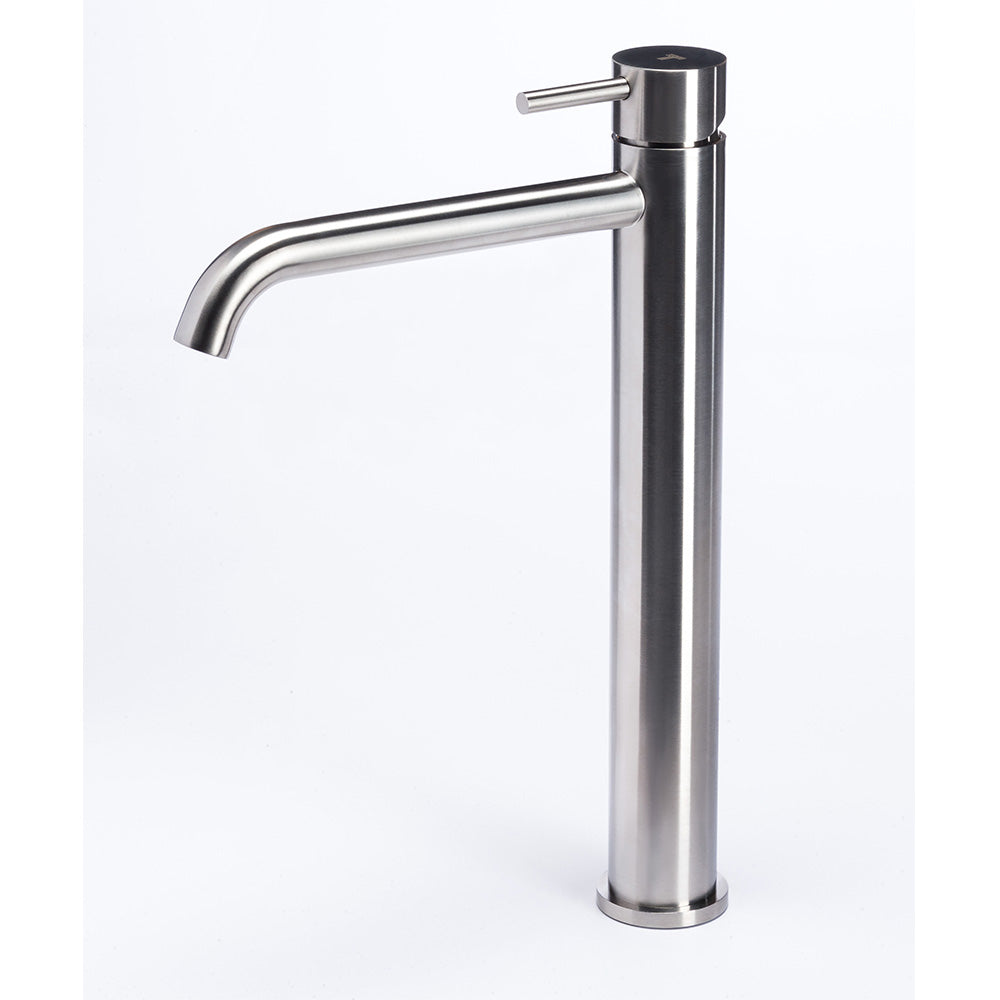 Robinet mitigeur lavabo haut en acier inoxydable Tubico Nilo sans vidage Made in Italy cod. T20021S