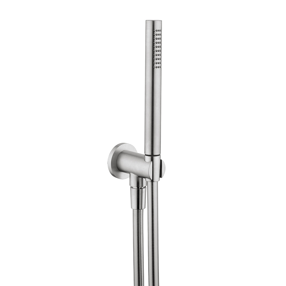 Tubico Tevere set doccia con presa acqua in acciaio inox 316L satinato Made in Italy T34054S