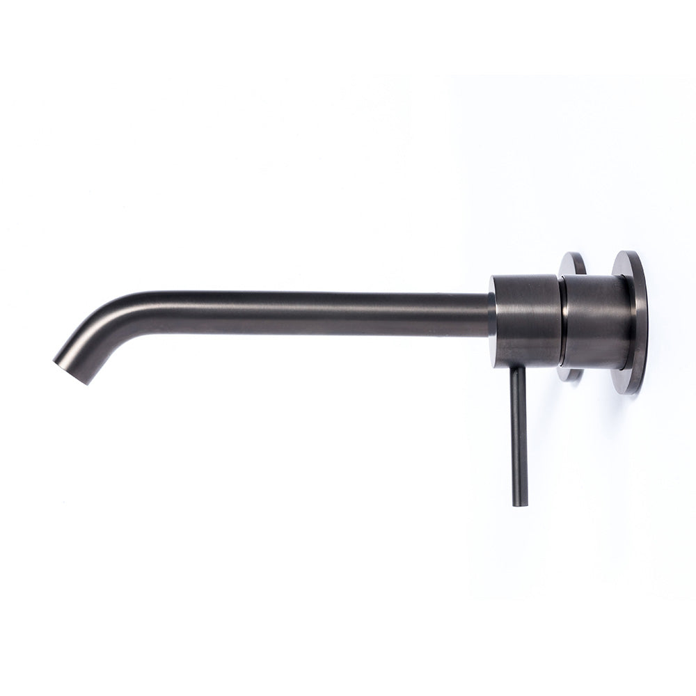 Tubico Tevere rubinetto miscelatore a parete per lavabo in acciaio inox 316L nero Made in Italy T44016B
