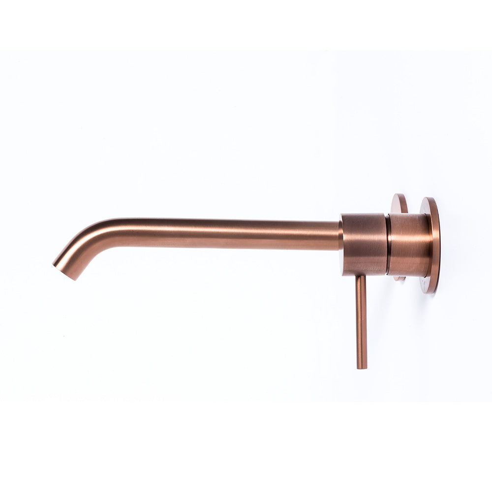 Tubico Tevere rubinetto miscelatore a parete per lavabo in acciaio inox 316L rame Made in Italy T44016C