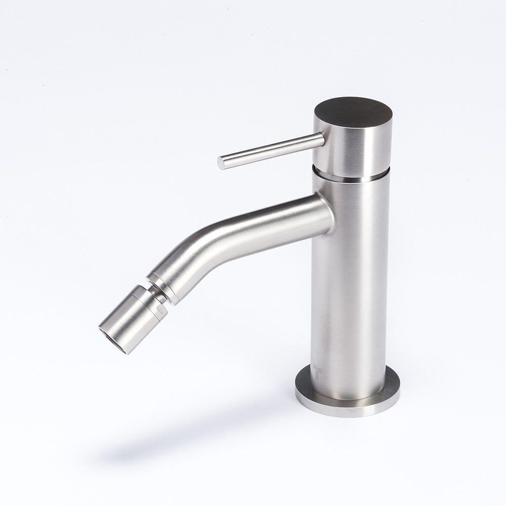 Tubico Tevere rubinetto miscelatore per bidet in acciaio inox 316L satinato Made in Italy T44274S